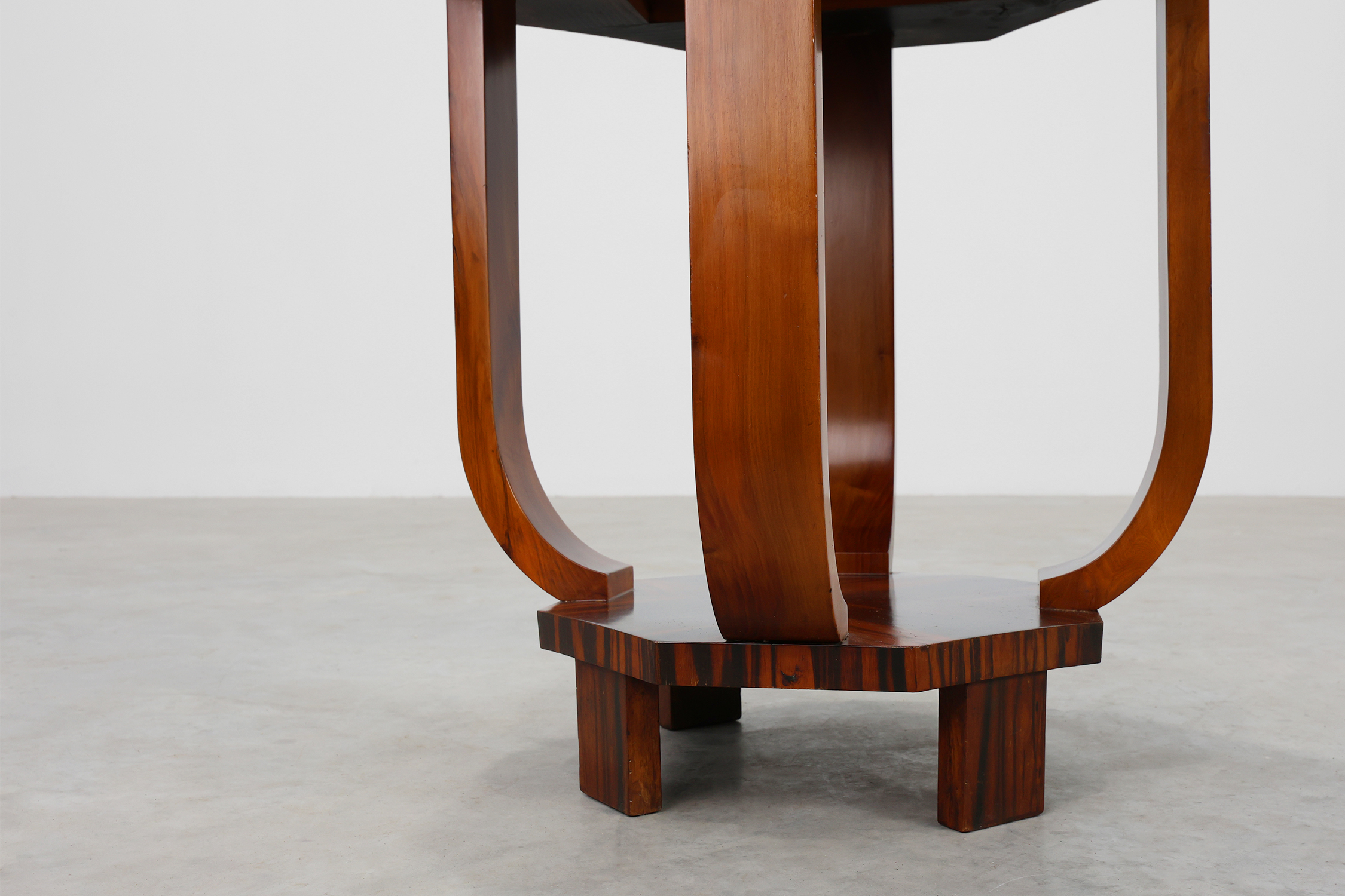 Octagonal Art Deco side or coffee table in wood, France 1920sthumbnail